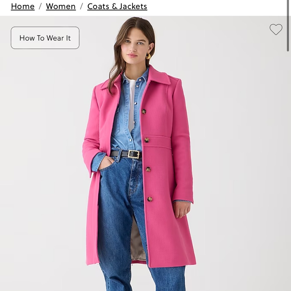 New lady day topcoat in Italian double-cloth wool blend by J. Crew